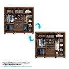 Guarda Roupa Casal Em Mdf 3 Portas De Correr Espelho 6 Gaveta