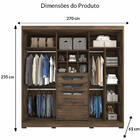 Guarda Roupa Casal Em Mdf 3 Portas De Correr Espelho 6 Gaveta