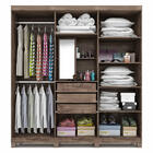 Guarda-roupa Casal Em Mdf 6 Portas 3 Gavetas Espelho Interno
