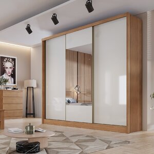 Guarda Roupa Casal Em Mdf Com Espelho 3 Portas 6 Gavetas Montreal
