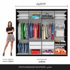 Guarda Roupa Casal Emanuelly 8 Pts Espelho Central Preto Fosc