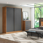 Guarda Roupa Casal Épico 2 Portas Deslizantes 3 Gavetas Amênd