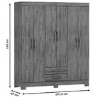 Guarda-roupa Casal Escócia 6 Portas 2 Gavetas Ipê Texturizado