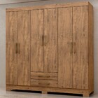 Guarda-roupa Casal Escócia 6 Portas 2 Gavetas Ipê Texturizado