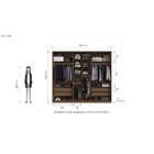 Guarda Roupa Casal Escócia 6 Portas  Nogueira