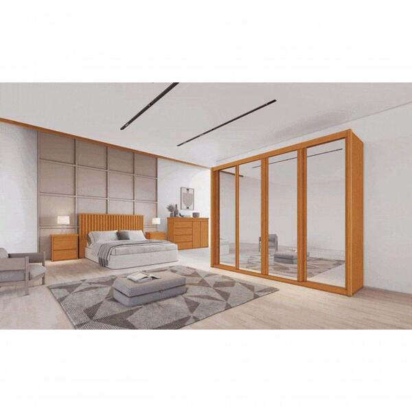 Guarda Roupa Casal Espelhado 6 Gavetas Palladio Ruby Móveis B