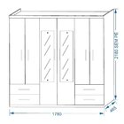 Guarda Roupa Casal Espelhado 6 Portas 4 Gavetas Nice Made Mar