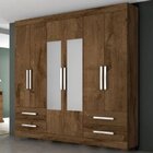 Guarda Roupa Casal Espelhado 6 Portas 4 Gavetas Nice Made Mar