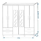 Guarda Roupa Casal Espelhado Com Pés 6 Portas 4 Gavetas Nice