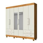 Guarda Roupa Casal Espelhado Com Pés 6 Portas 4 Gavetas Nice