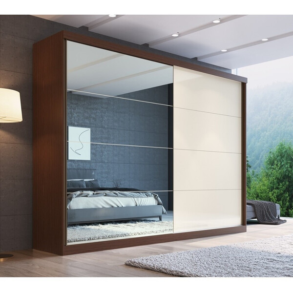 Guarda Roupa Casal Espelho 2 Portas 4 Gavetas Mdf Laos Mambel