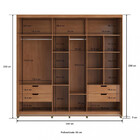 Guarda Roupa Casal Espelho 2 Portas Frisada 4 Gavetas 240cm T