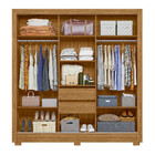 Guarda Roupa Casal Espelho 3 Portas 2 Gavetas Bahamas Moval
