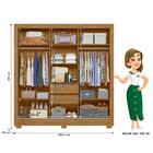 Guarda Roupa Casal Espelho 3 Portas 2 Gavetas Bahamas Moval