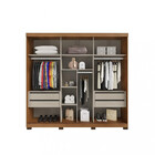 Guarda Roupa Casal Espelho 3 Portas 4 Gavetas 273cm Royal Dj