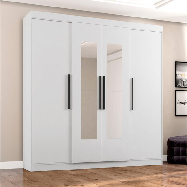 Guarda Roupa Casal Espelho 4 Portas 3 Gavetas Eb23066 Araplac