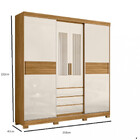 Guarda Roupa Casal Espelho 4 Portas 3 Gavetas Nápoles Moval