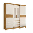 Guarda Roupa Casal Espelho 4 Portas 3 Gavetas Nápoles Moval