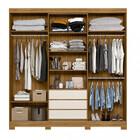 Guarda Roupa Casal Espelho 4 Portas 3 Gavetas Nápoles Moval