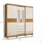 Guarda Roupa Casal Espelho 4 Portas 3 Gavetas Nápoles Moval