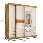 Guarda Roupa Casal Espelho 4 Portas 6 Gavetas Ravena Moval