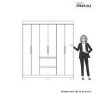 Guarda Roupa Casal Espelho 6 Portas 2 Gavetas Essenza Albatroz