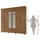 Guarda Roupa Casal Espelho 6 Portas 3 Gavetas Danubio Moval