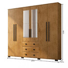 Guarda Roupa Casal Espelho 6 Portas 3 Gavetas Eb23063 Araplac