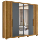 Guarda Roupa Casal Espelho 6 Portas 4 Gavetas Araguaia Moval