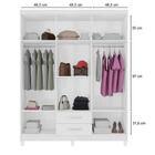 Guarda Roupa Casal Espelho 6p 2g Moden 150 Cm Incp