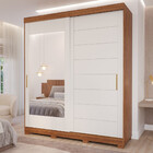 Guarda Roupa Casal Espelho E Pés 2 Portas De Correr 4 Gavetas