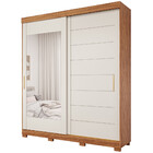 Guarda Roupa Casal Espelho E Pés 2 Portas De Correr 4 Gavetas