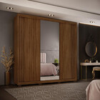 Guarda Roupa Casal Espelho E Pés 3 Portas 4 Gavetas Alteza Dj