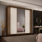 Guarda Roupa Casal Espelho E Pés 3 Portas 4 Gavetas Alteza Dj