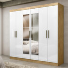 Guarda Roupa Casal Espelho Mdf 6 Portas 2 Gavetas Genebra Max
