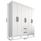 Guarda-roupa Casal Estrela 6 Portas 2 Gavetas Branco - Sallêt