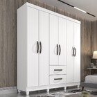 Guarda-roupa Casal Estrela 6 Portas 2 Gavetas Branco - Sallêt