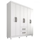 Guarda-roupa Casal Estrela 6 Portas 2 Gavetas Branco - Sallêt