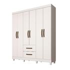 Guarda-roupa Casal Estrela 6 Portas 2 Gavetas Branco - Sallêt