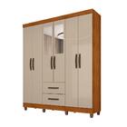 Guarda-roupa Casal Estrela 6 Portas 2 Gavetas Com Espelho Sal