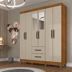 Guarda-roupa Casal Estrela 6 Portas 2 Gavetas Com Espelho Sal