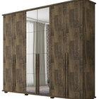Guarda-roupa Casal Estrela 6 Portas Com Espelho Amadeirado -