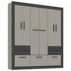 Guarda-roupa Casal Euro 7 Portas 6 Gavetas Cinza/grafite - Fe