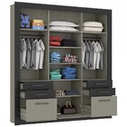 Guarda-roupa Casal Euro 7 Portas 6 Gavetas Cinza/grafite - Fe