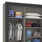 Guarda-roupa Casal Euro 7 Portas 6 Gavetas Cinza/grafite - Fe