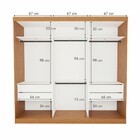 Guarda-roupa Casal Evidence 3 Portas De Correr 4 Gavetas Carv