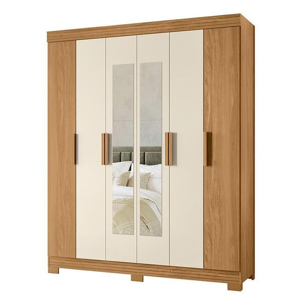 Guarda Roupa Casal Facille 6 Portas Flex Com Espelho - Móveis