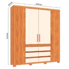 Guarda-roupa Casal Farnese 4 Portas 6 Gavetas Cinamomo/off Wh