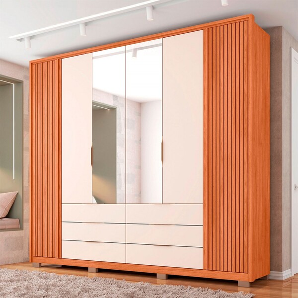 Guarda-roupa Casal Felix 6 Portas 6 Gavetas Com Espelho Freij