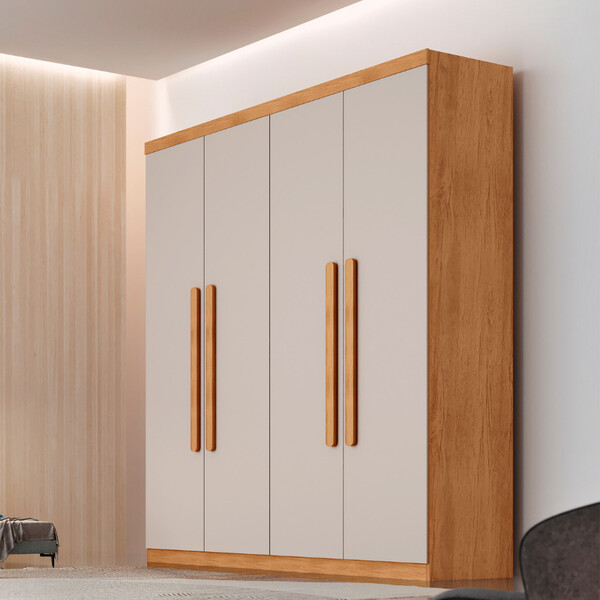 Guarda Roupa Casal Fenix 4 Portas 3 Gavetas Rufato